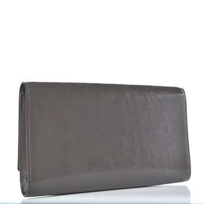 Saint Laurent Textured Patent Monogram Large Belle de Jour Clutch Grey 3 of 7