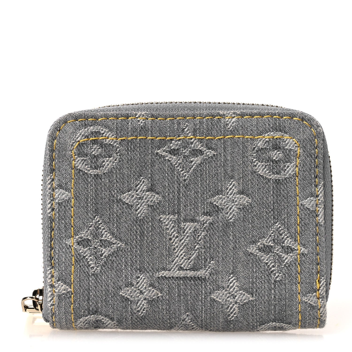 Louis Vuitton Denim Monogram Zippy Coin Purse Washed Gray 1 of 6
