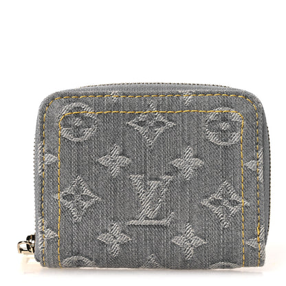 Louis Vuitton Denim Monogram Zippy Coin Purse Washed Gray 1 of 6