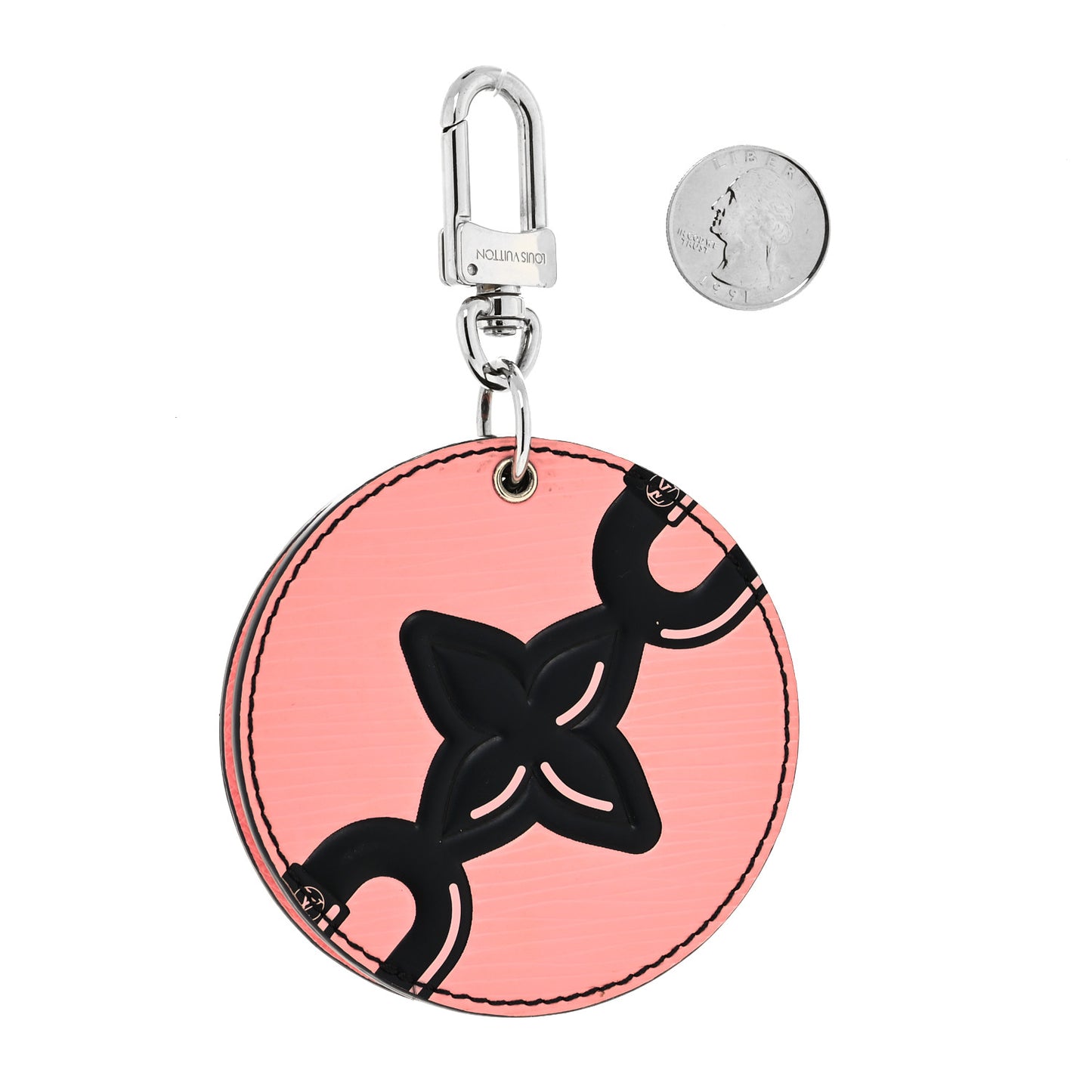 Epi Chain Flower Mirror Bag Charm Key Holder
