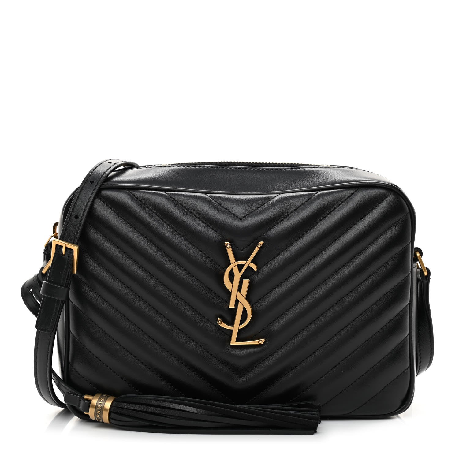 Saint Laurent Calfskin Matelasse Monogram Lou Camera Bag Black 1 of 8