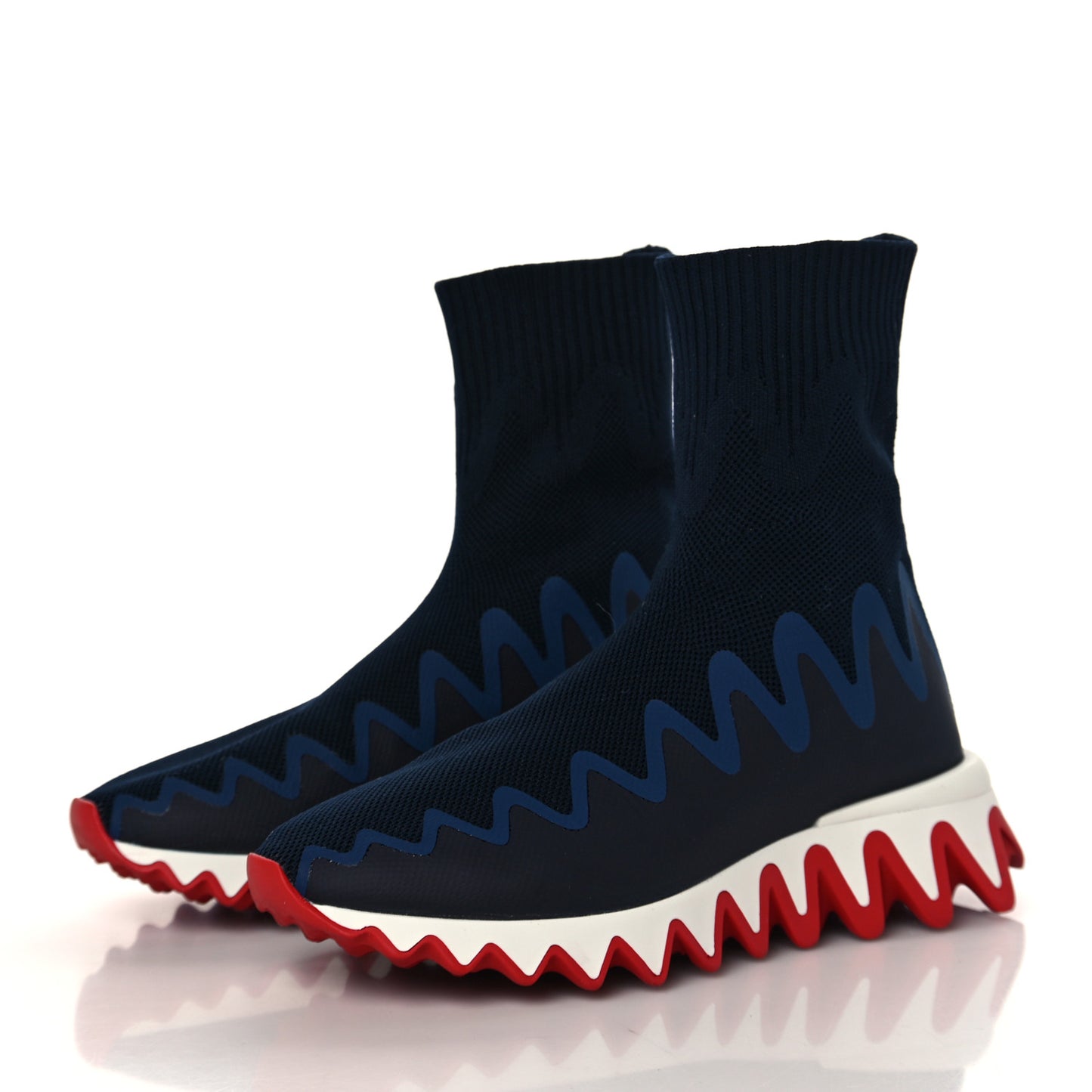 Knit Mesh Sharky Sock Sneakers 35 Blue