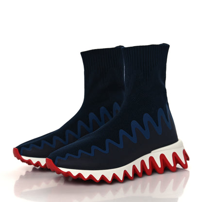 Christian Louboutin Knit Mesh Sharky Sock Sneakers 35 Blue 3 of 7