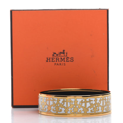 Hermes Enamel Printed Wide Balcons du Guadalquivir Bracelet 62 Gold 6 of 6
