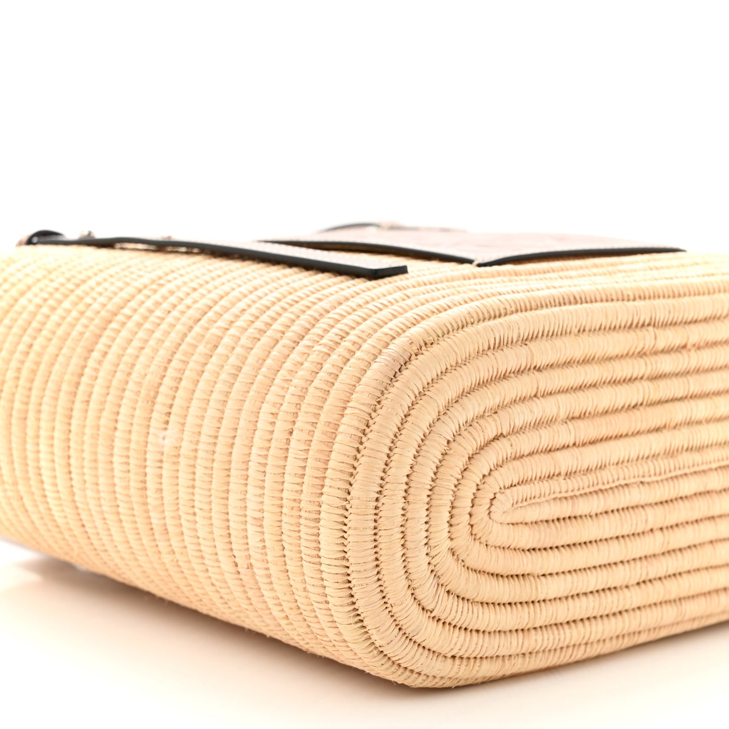 Raffia Small Square Basket Tote Bag Natural Tan