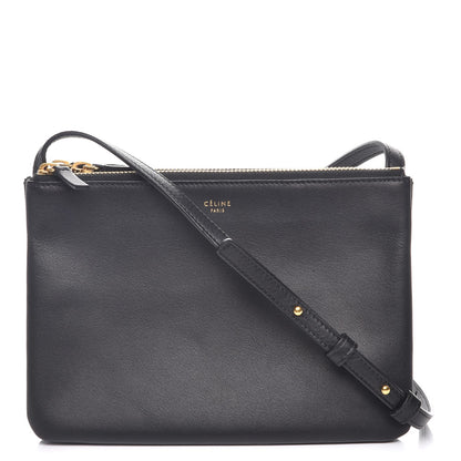 Celine Lambskin Small Trio Crossbody Bag Black 1 of 10