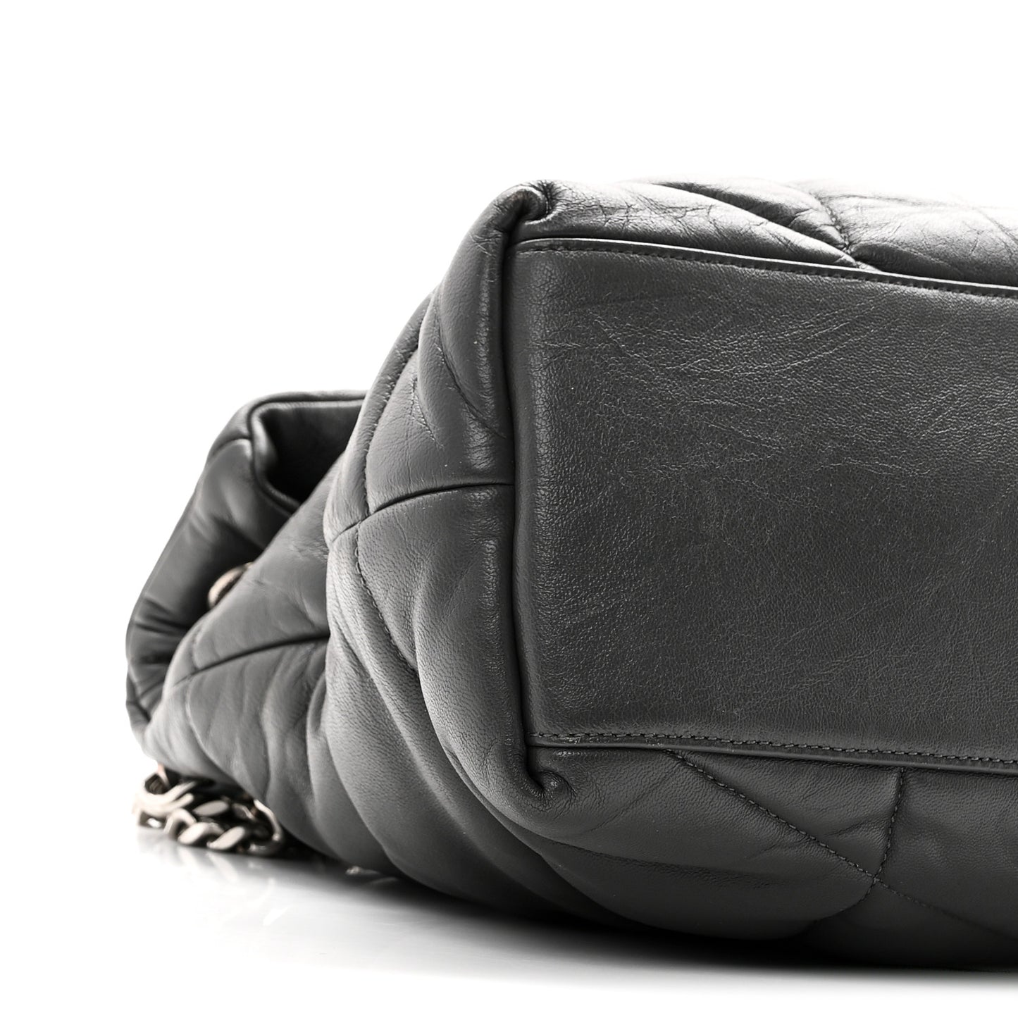 Calfskin Quilted Medium Loulou Puffer Monogram Chain Satchel Storm