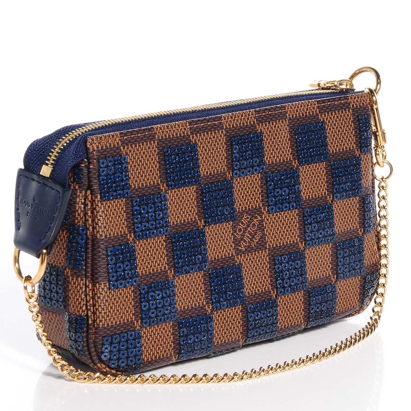 Damier Paillettes Mini Pochette Accessories Blue