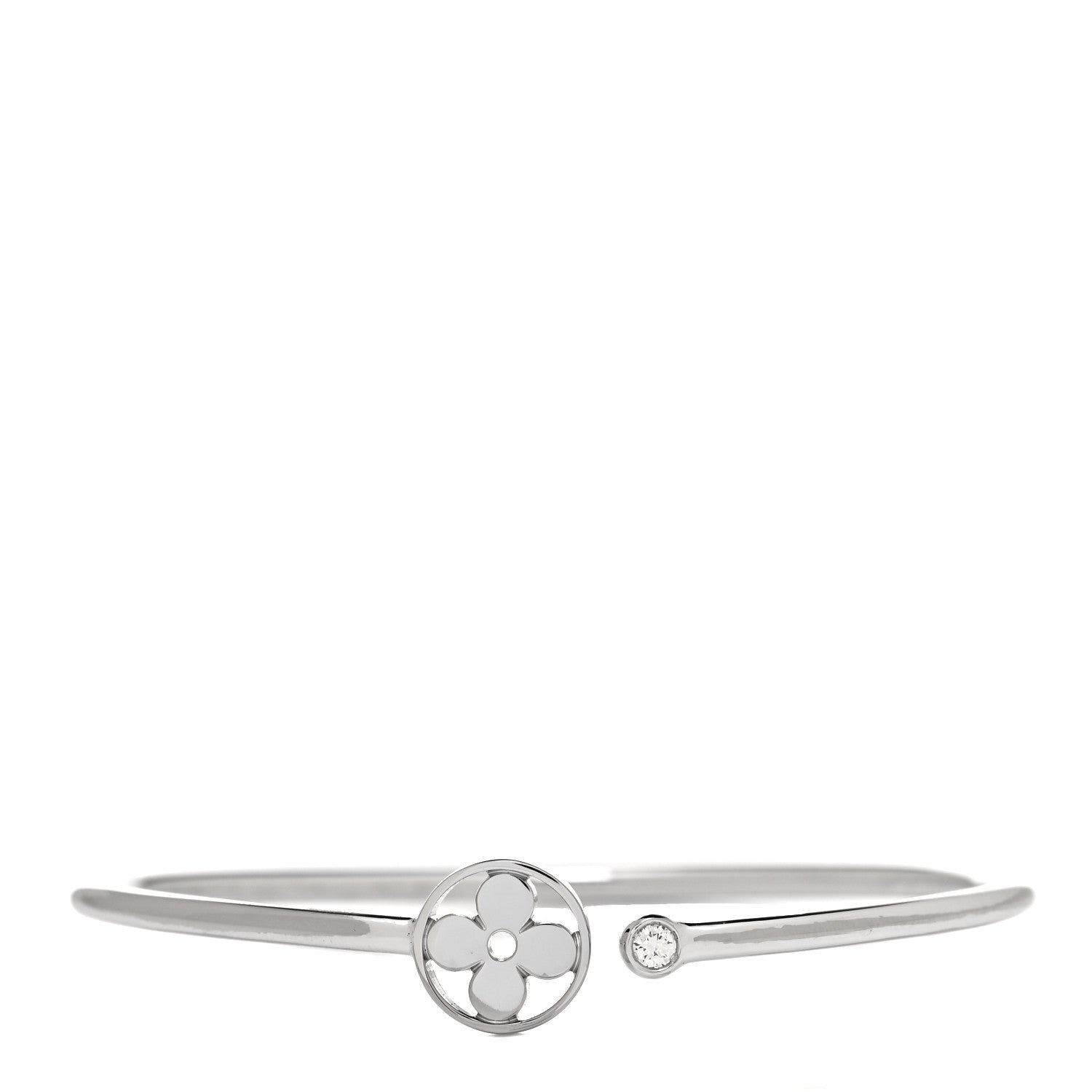 Louis Vuitton 18K White Gold Diamond Idylle Blossom Twist Bracelet 1 of 5