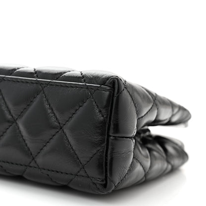 Chanel Shiny Aged Calfskin Quilted Nano Kelly Shopper Black 10 of 11