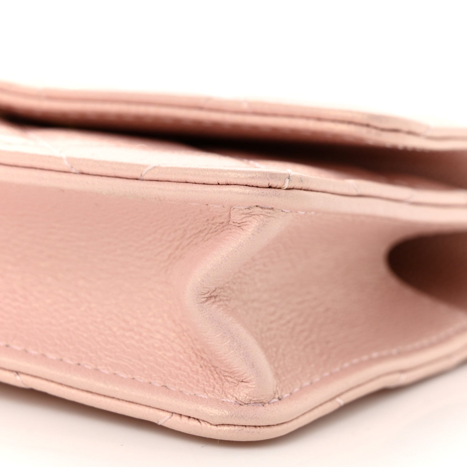 Chanel Iridescent Caviar Quilted Pearl On Top Coin Purse With Chain Light Pink 11 of 12