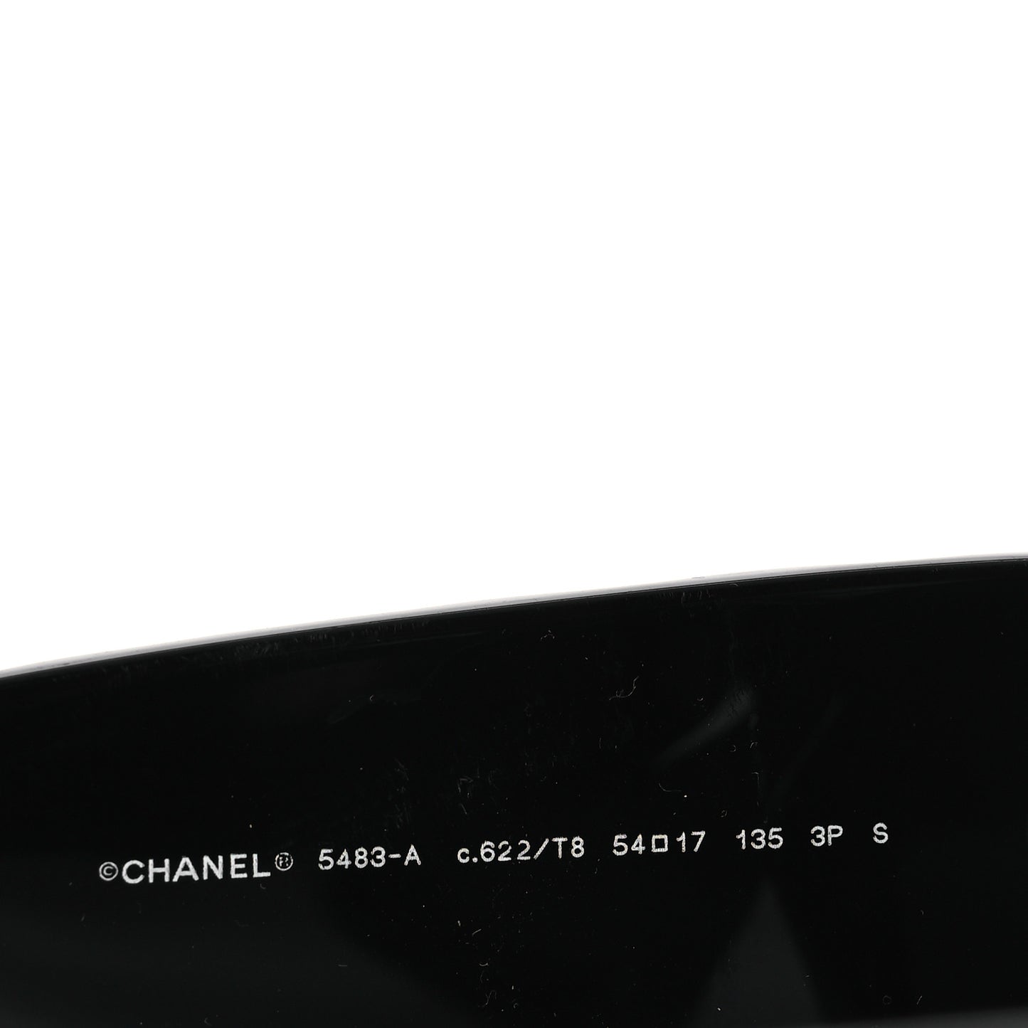 Acetate Quilted CC Rectangle Sunglasses 5483-A Black