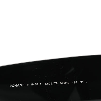 Chanel Acetate Quilted CC Rectangle Sunglasses 5483-A Black 6 of 8