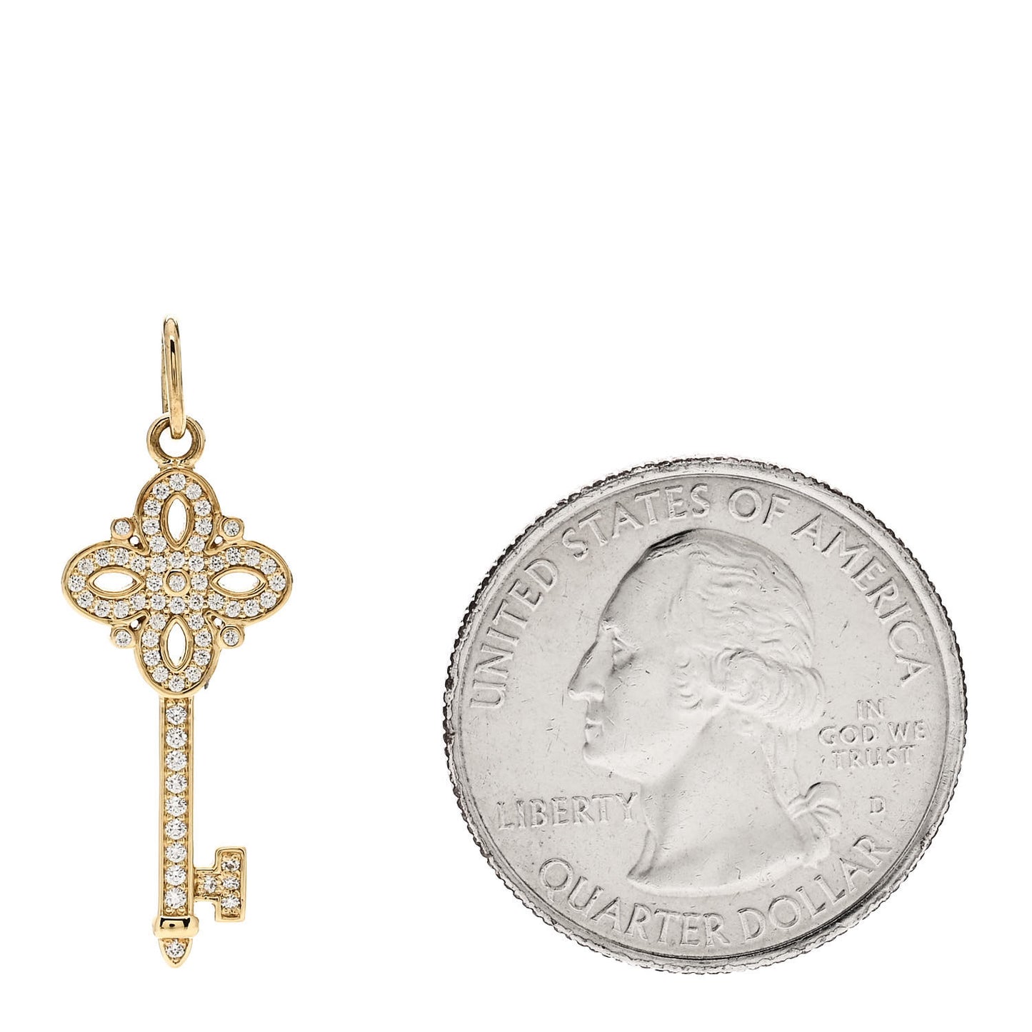 18K Yellow Gold Diamond Mini Victoria Key Pendant