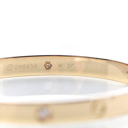 Cartier 18K Yellow Gold 4 Diamond LOVE Bracelet 18 6 of 7