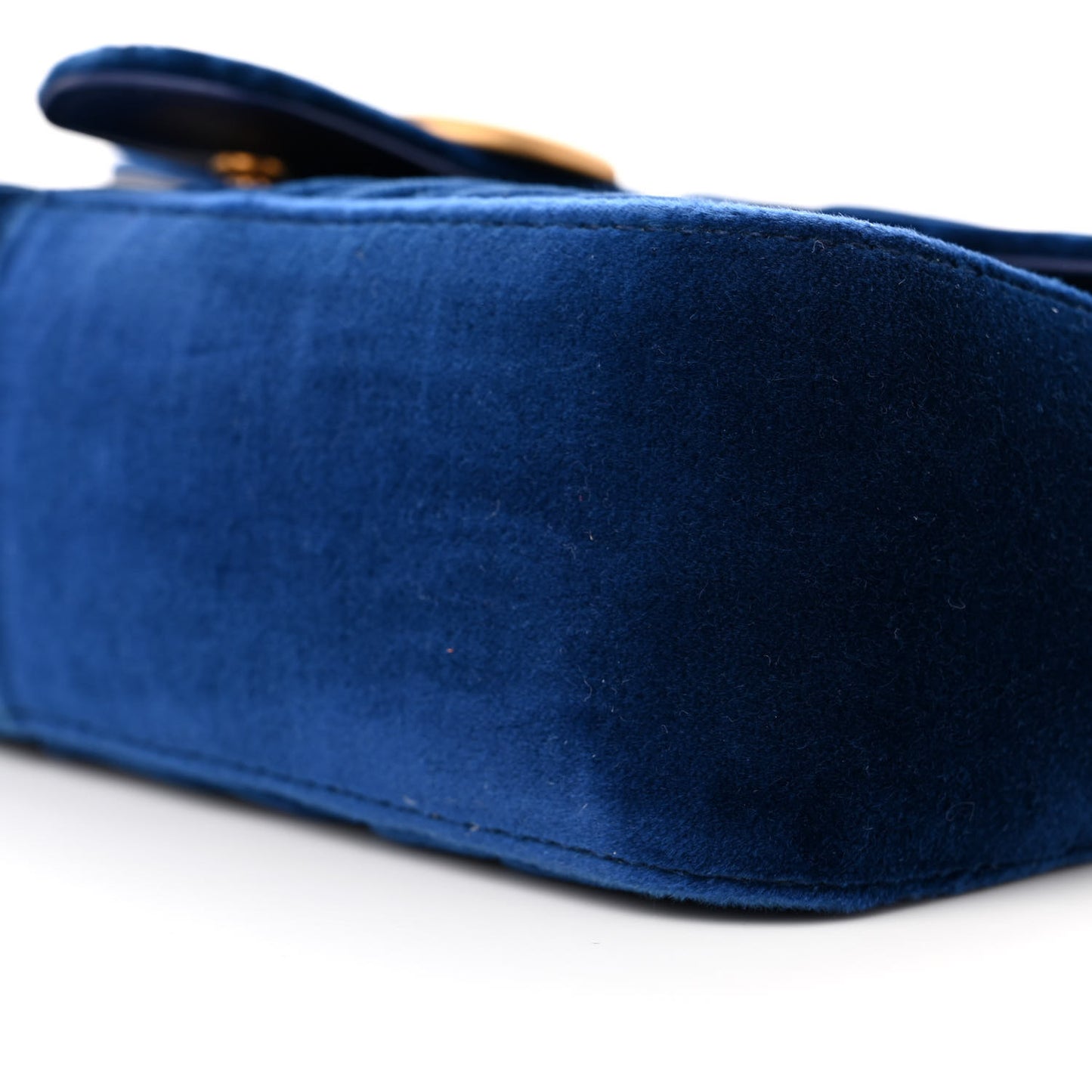 Velvet Matelasse Medium GG Marmont Shoulder Bag Cobalt Blue
