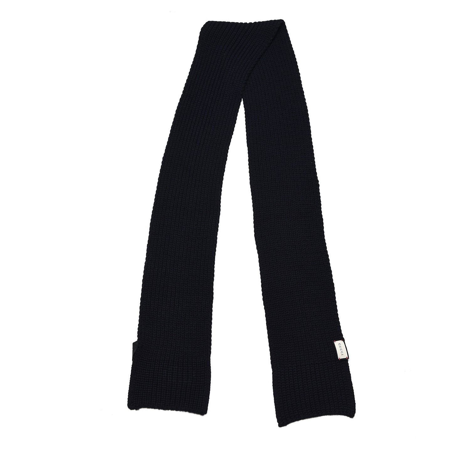 Wool Knit Scarf Navy