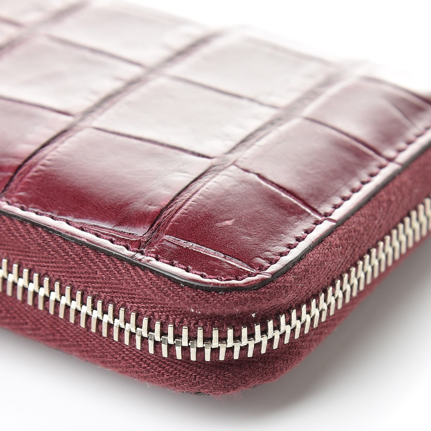 Gucci Crocodile Zip Around Card Case Cherry Gloss 13 of 16
