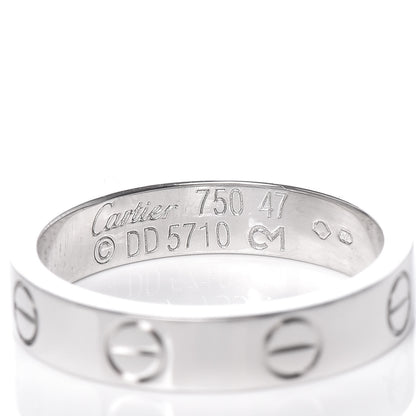 Cartier 18K White Gold 3.5mm LOVE Wedding Band Ring 47 4 4 of 4