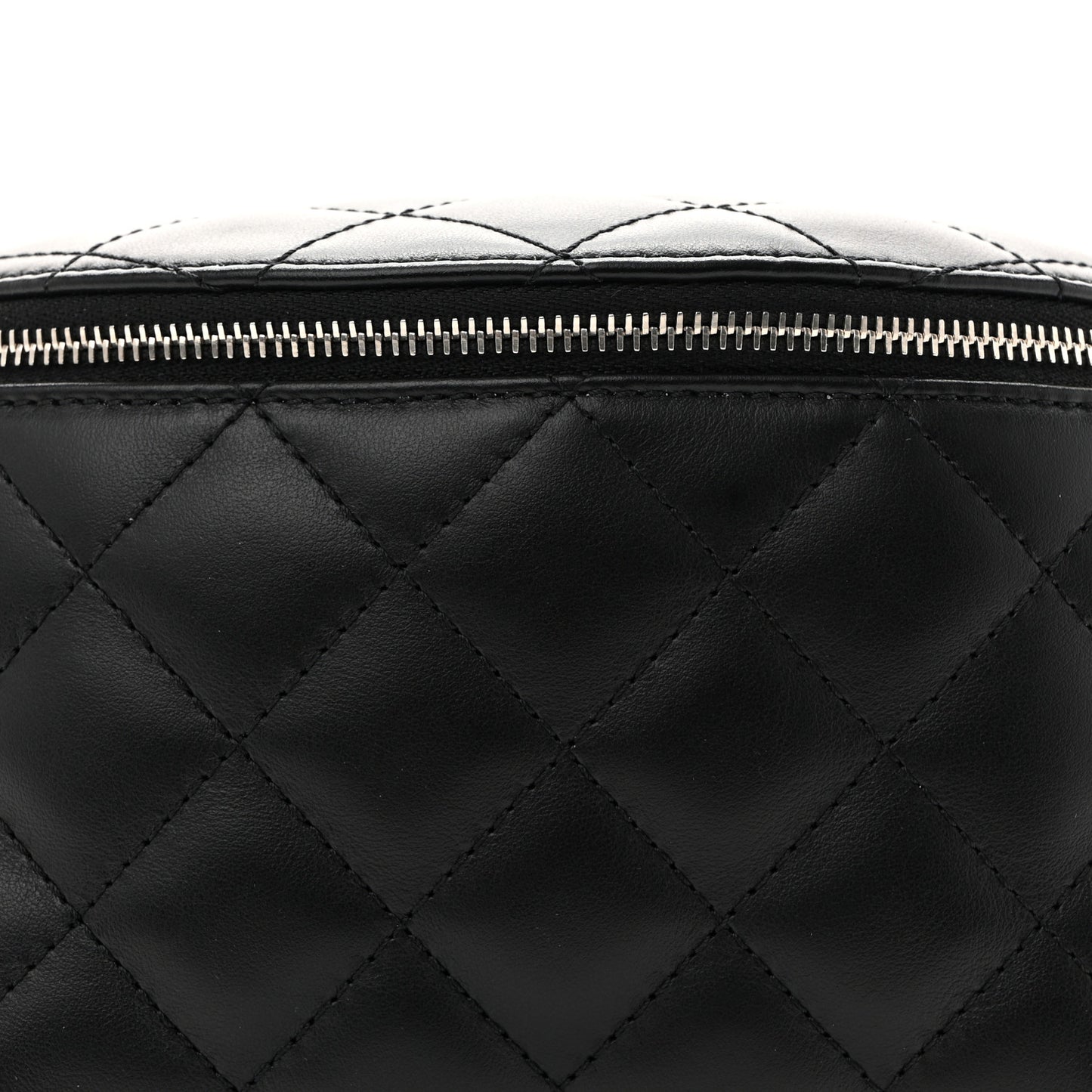 Calfskin Quilted Waist Belt Bag Black