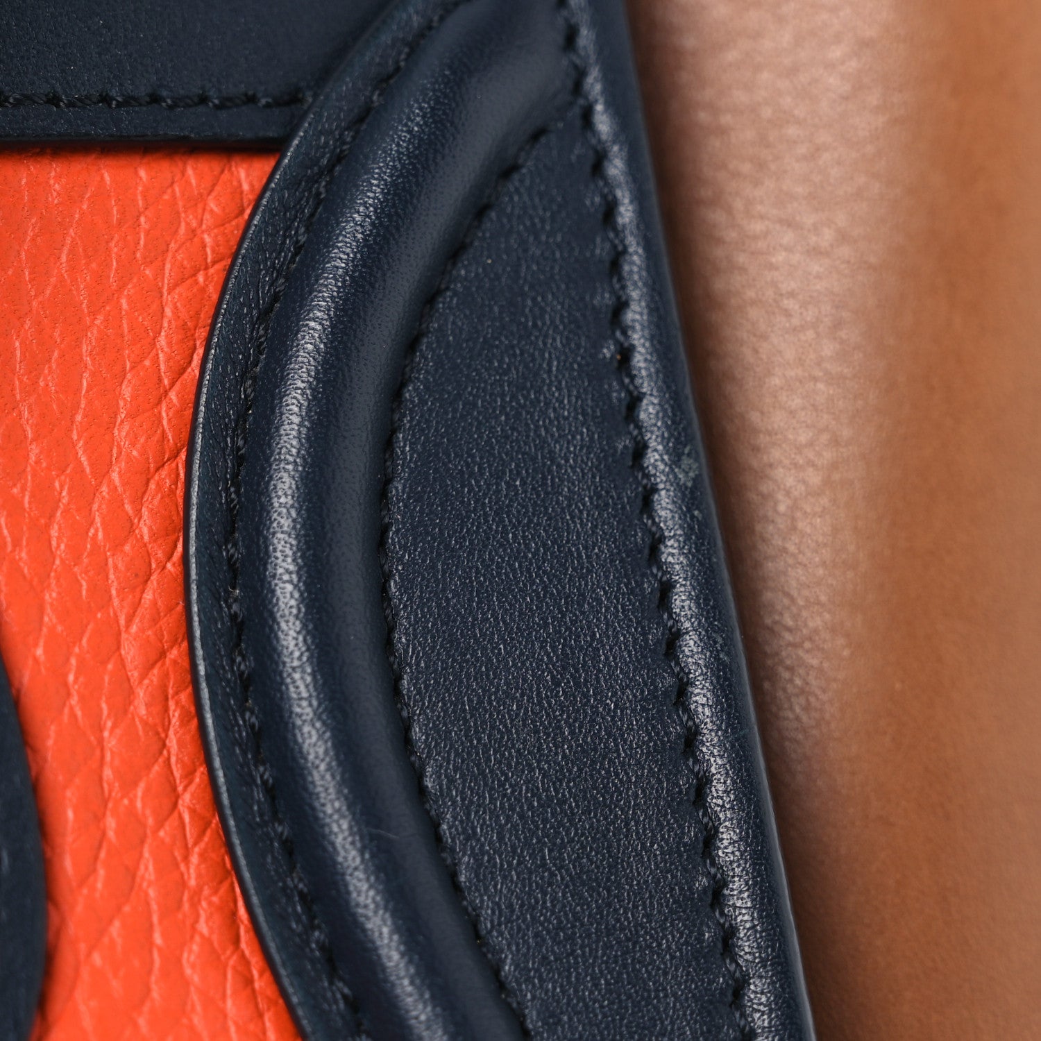 Celine Elephant Calfskin Nano Tri-Color Luggage Bright Orange 14 of 17