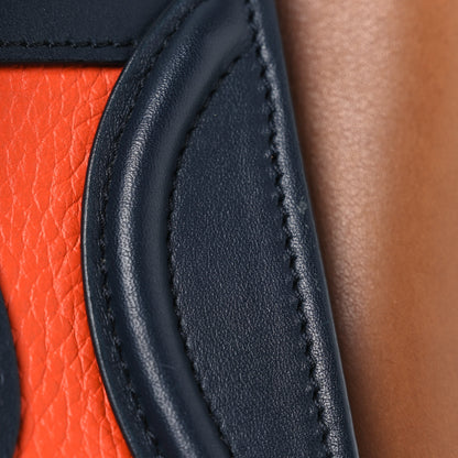 Celine Elephant Calfskin Nano Tri-Color Luggage Bright Orange 14 of 17