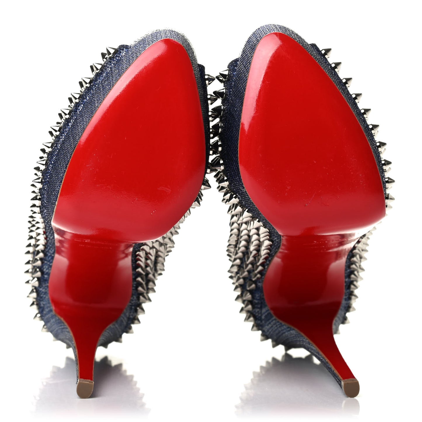 Denim Lame Lady Peep Spikes 150 Pumps 40 Blue