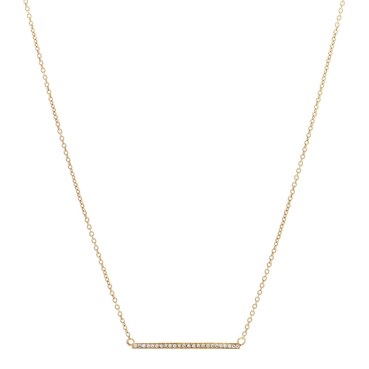 Jennifer Meyer 18K Yellow Gold Diamond Stick Pendant Necklace 1 of 3