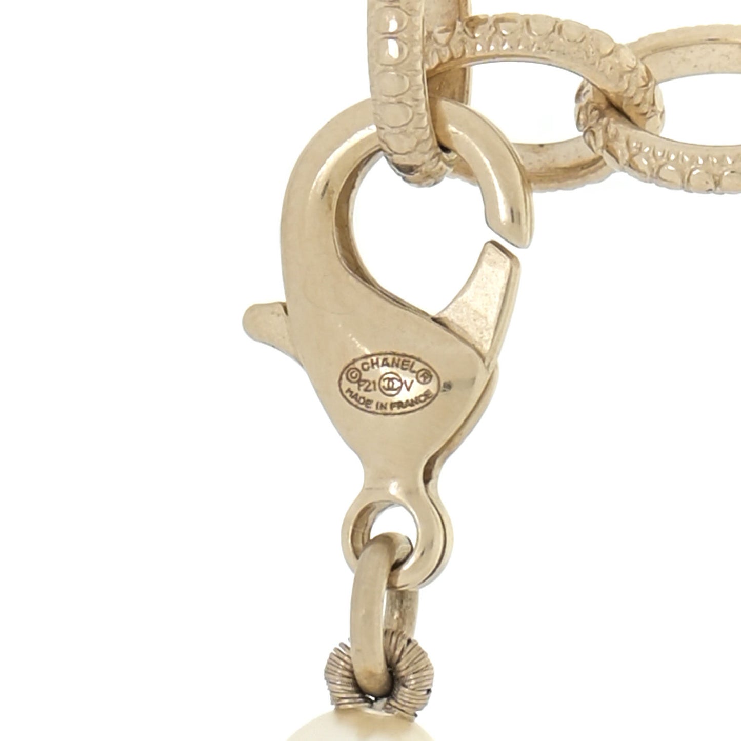 Pearl CC 100th Anniversary Necklace Light Gold