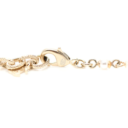 Chanel Pearl Bead Crystal CC Long Necklace Black Gold 4 of 5