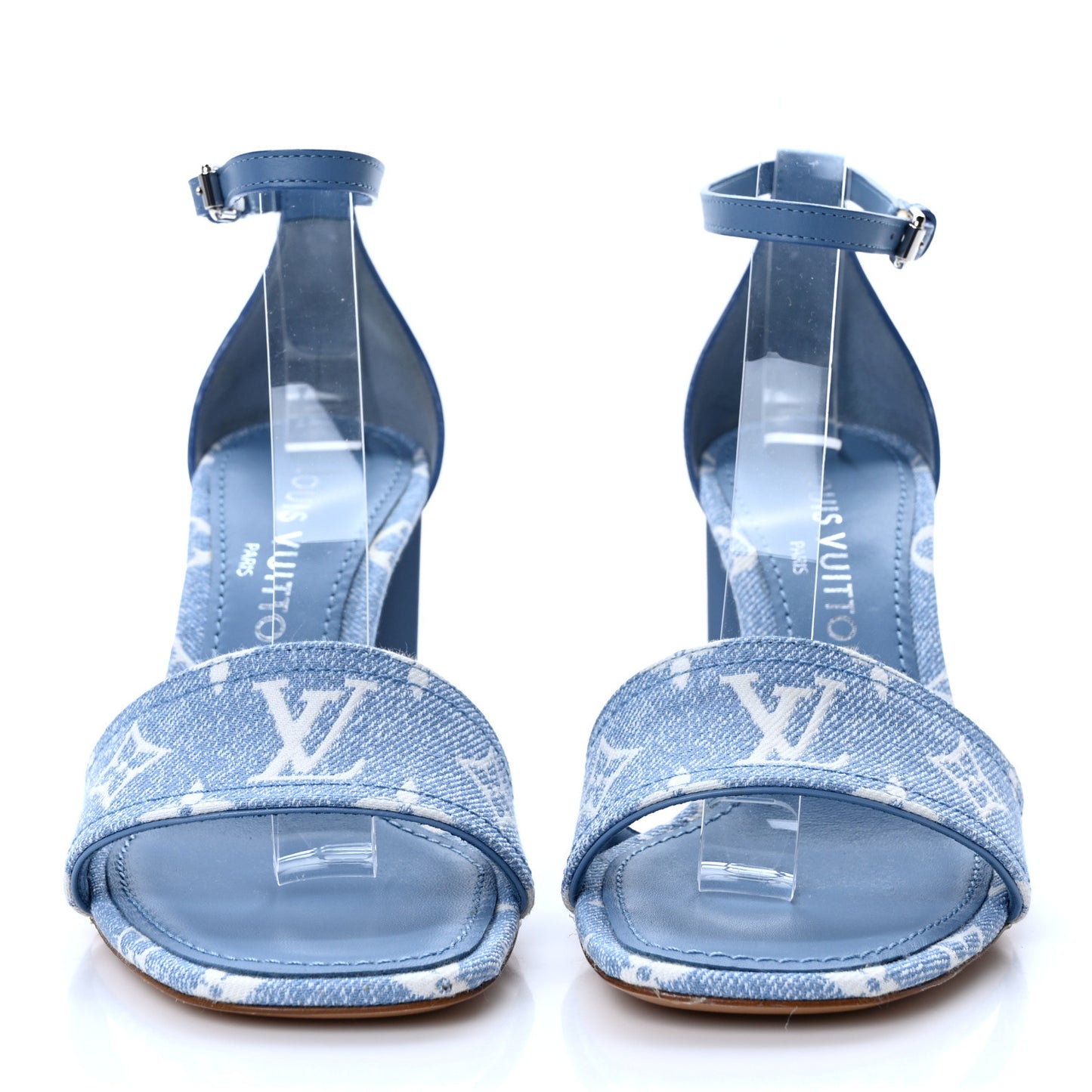 Monogram Denim Silhouette Sandals 37 Navy Blue