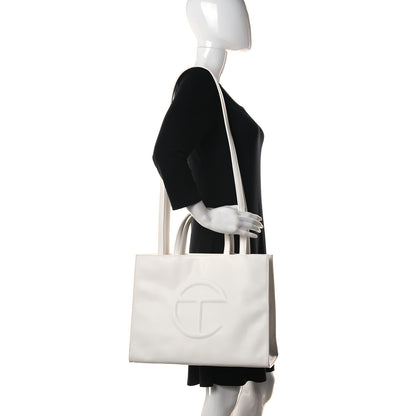 Telfar Vegan Leather Medium Shopping Bag White 2 of 9