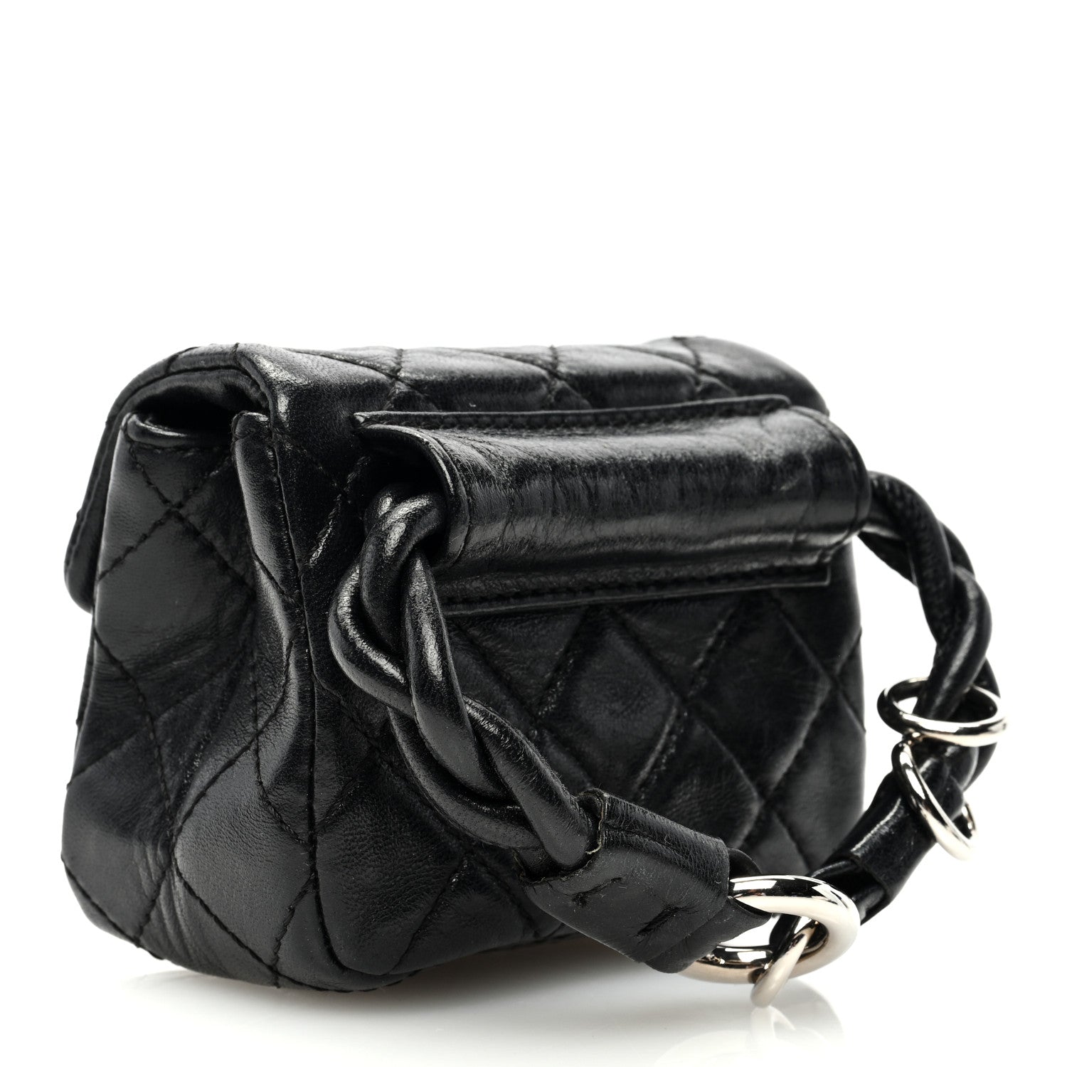 Chanel Calfskin Quilted 2.55 Ankle Wrist Bag Black 3 of 7