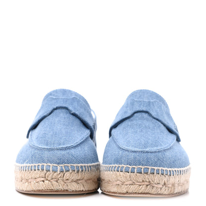 Hermes Denim Canvas Womens Trip Espadrilles 39 Bleu Clair 2 of 12