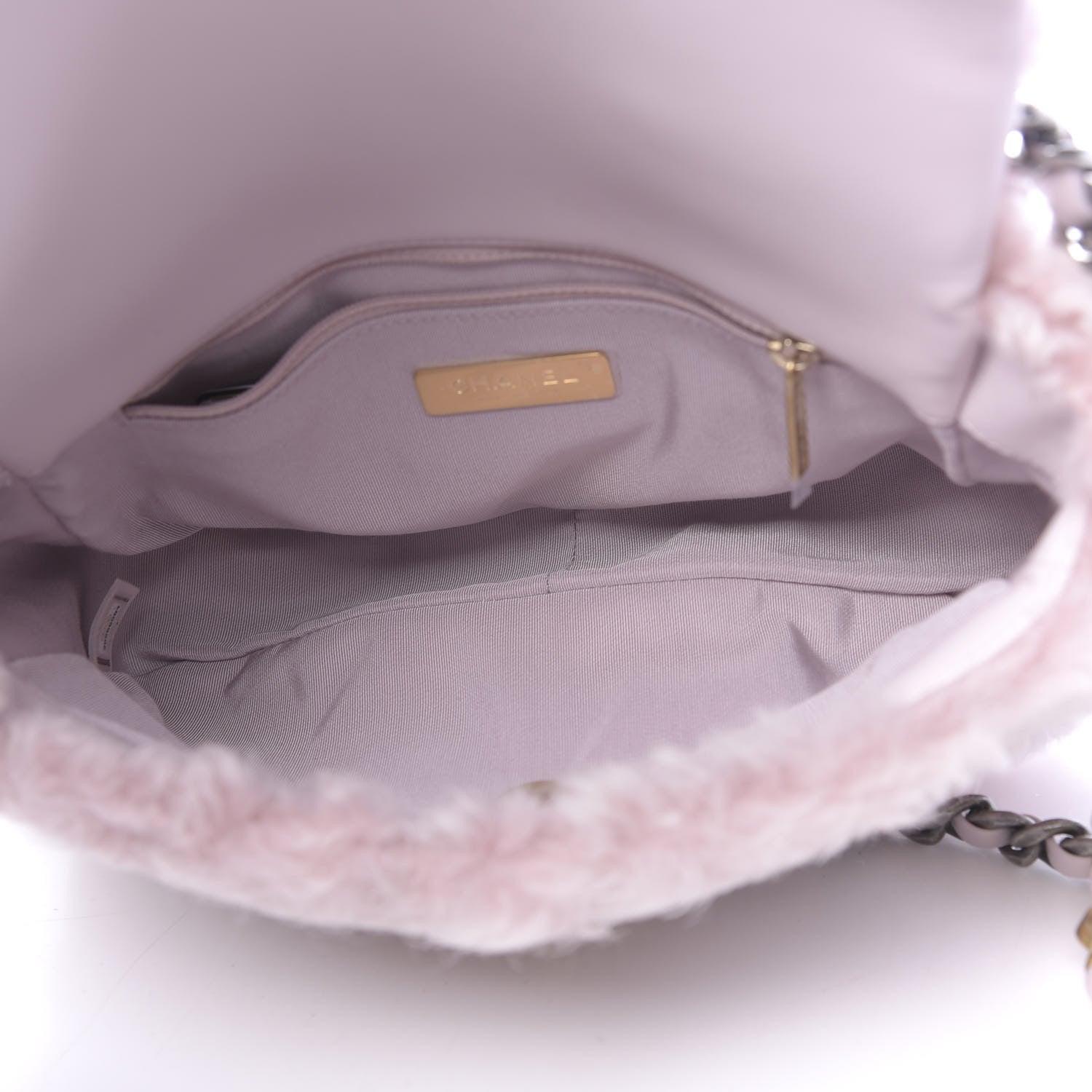 Chanel Shearling Sheepskin Medium 19 Flap Light Pink 5 of 11