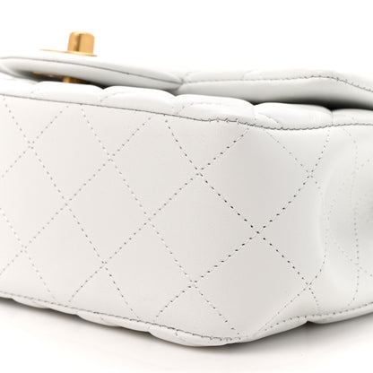 Chanel Lambskin Quilted Mini Rectangular Pearl Crush Flap White 9 of 10