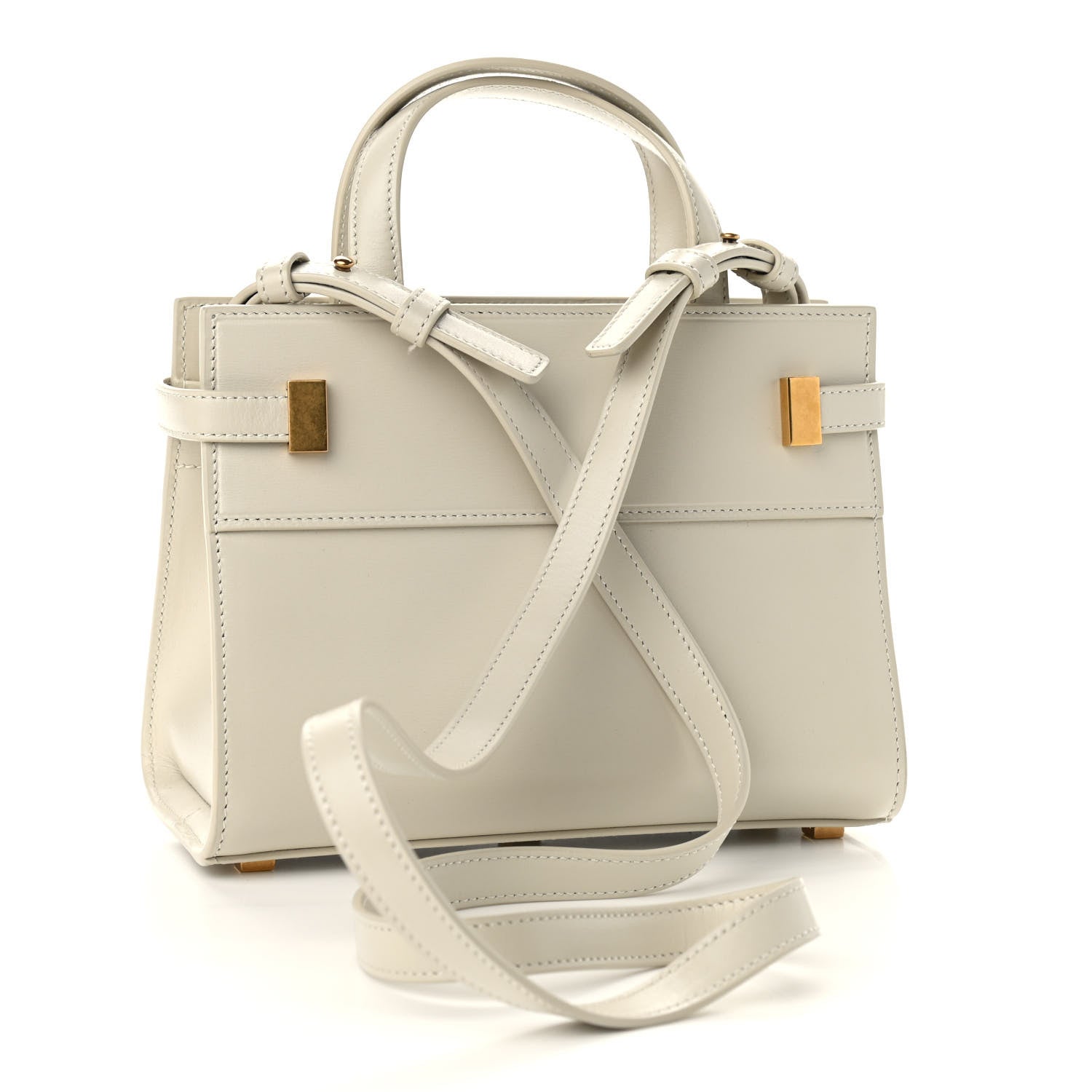 Saint Laurent Smooth Calfskin Nano Manhattan Shopper Tote Crema Soft 3 of 8