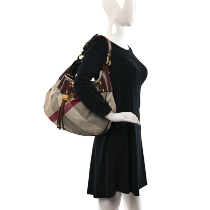 Burberry Canvas Mega Nova Check Warrior Shoulder Bag Brown 2 of 16