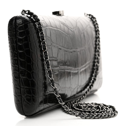 Chanel Alligator Chain Clutch Black 3 of 13