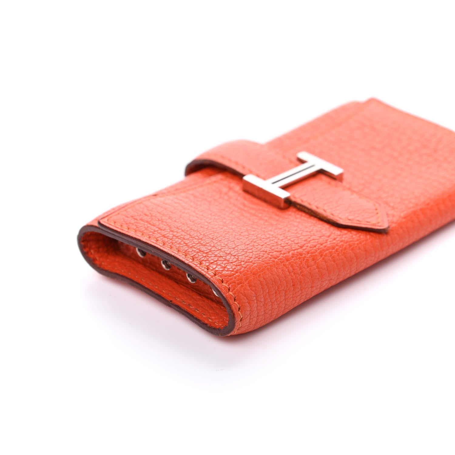 Hermes Chevre Mysore Bearn Multicles 4 Key Holder Orange 7 of 8