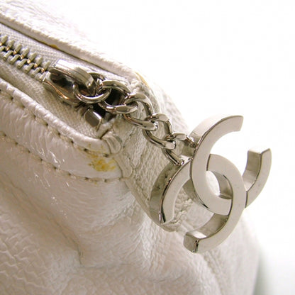 Chanel Leather Square Stitched Bowler White 8 of 10