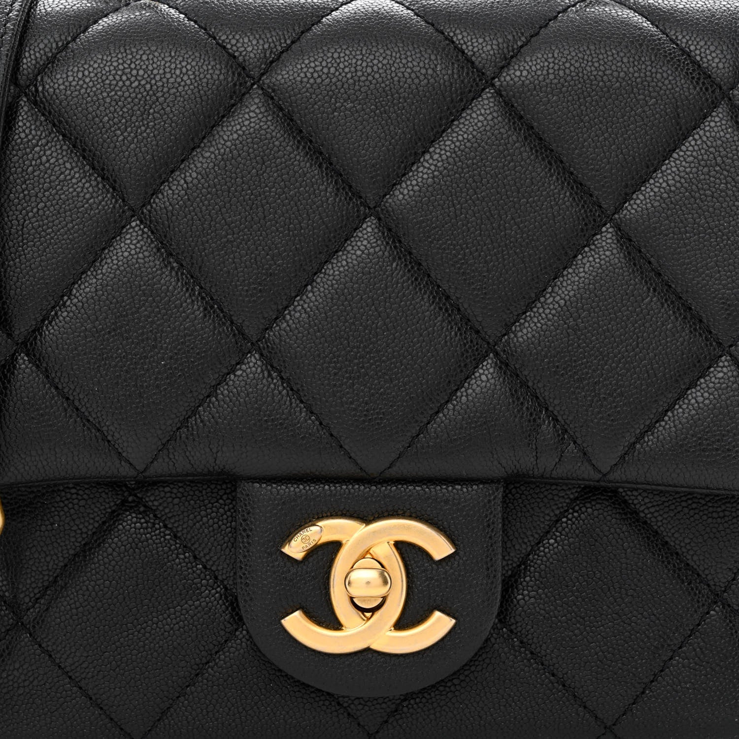 Chanel Shiny Caviar Quilted Mini Top Handle Flap Black 8 of 11