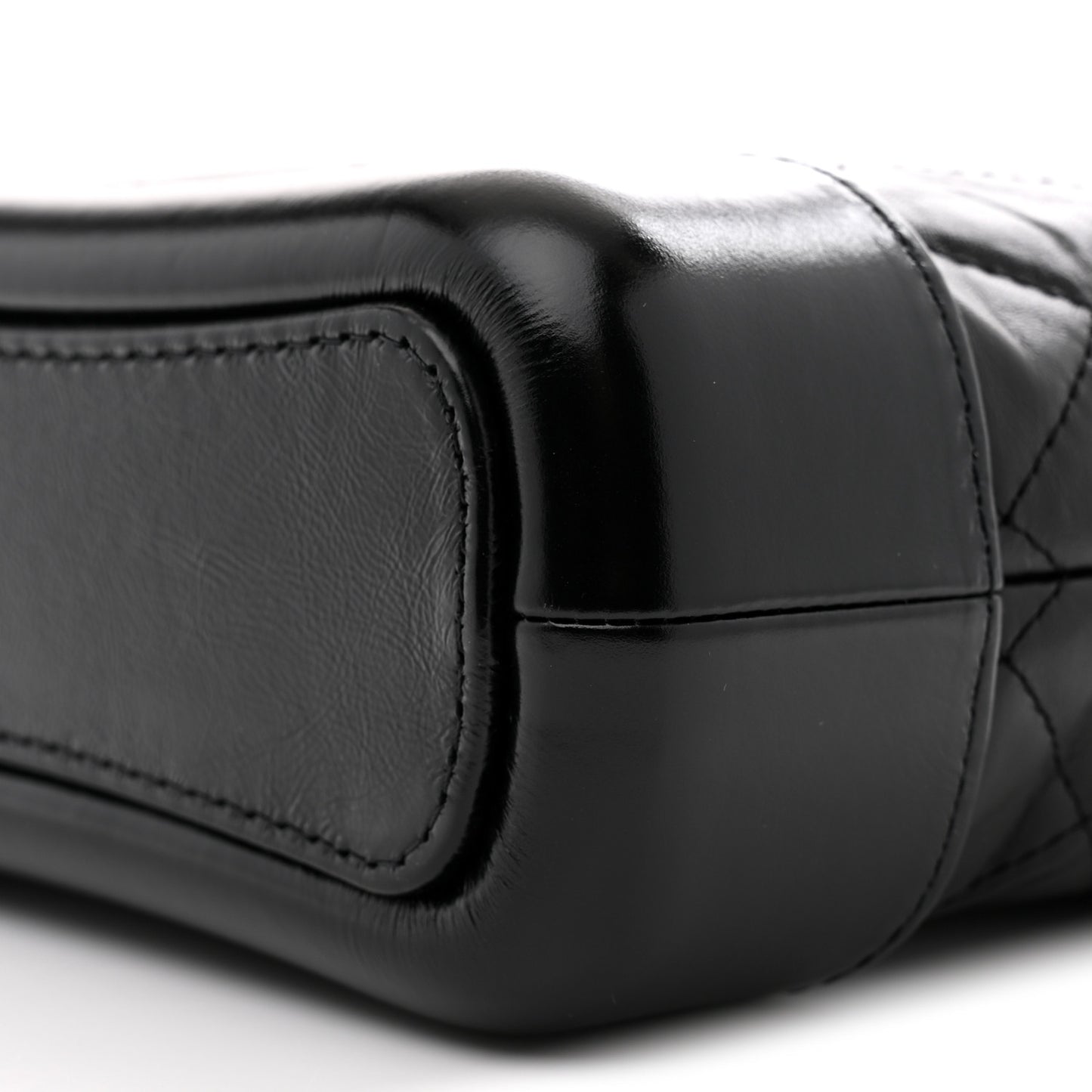 Aged Calfskin Quilted Small Gabrielle Hobo Black