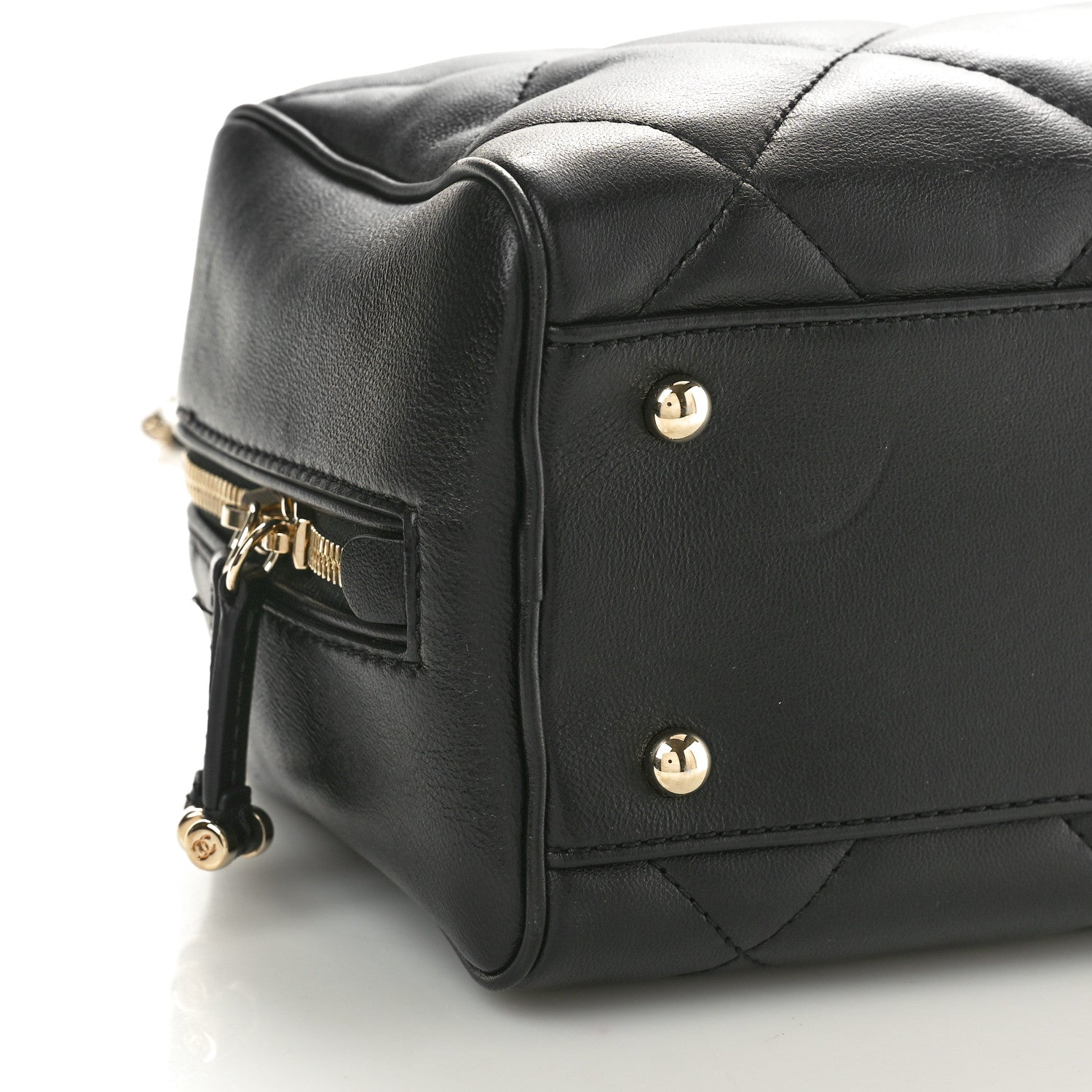 Chanel Lambskin Quilted Easy Carry Bowling Bag Black 9 of 10