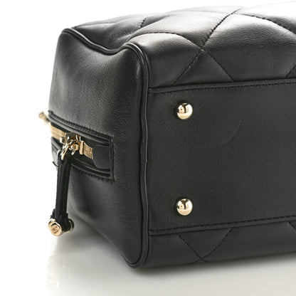 Chanel Lambskin Quilted Easy Carry Bowling Bag Black 9 of 10