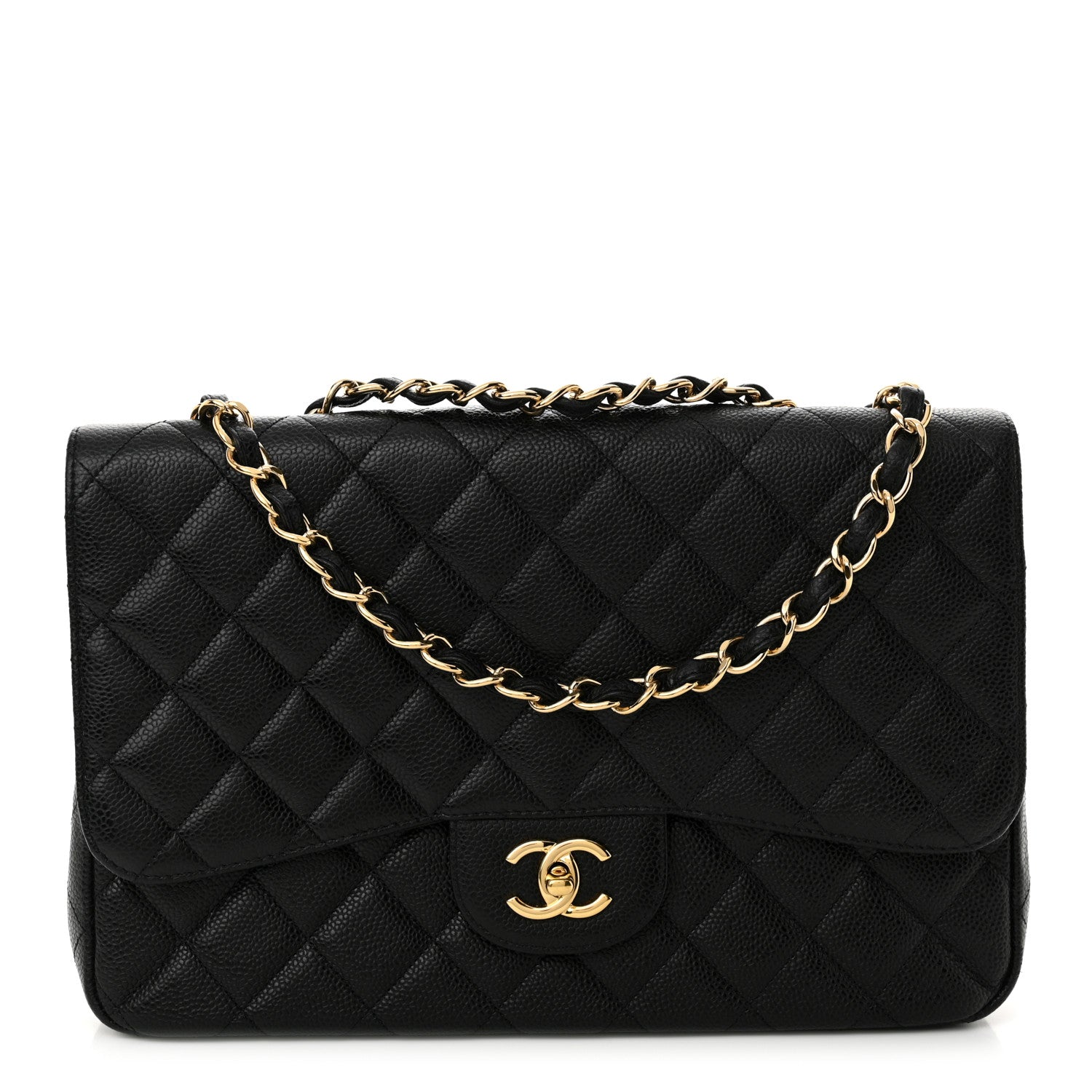 Chanel Caviar Quilted Jumbo Single Flap Black 1 of 10