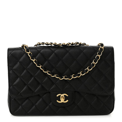 Chanel Caviar Quilted Jumbo Single Flap Black 1 of 10