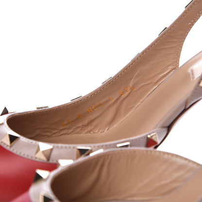 Valentino Garavani Nappa Rockstud Half D'Orsay Slingback 85mm Pumps 37.5 Rosso Valentino Poudre 6 of 10