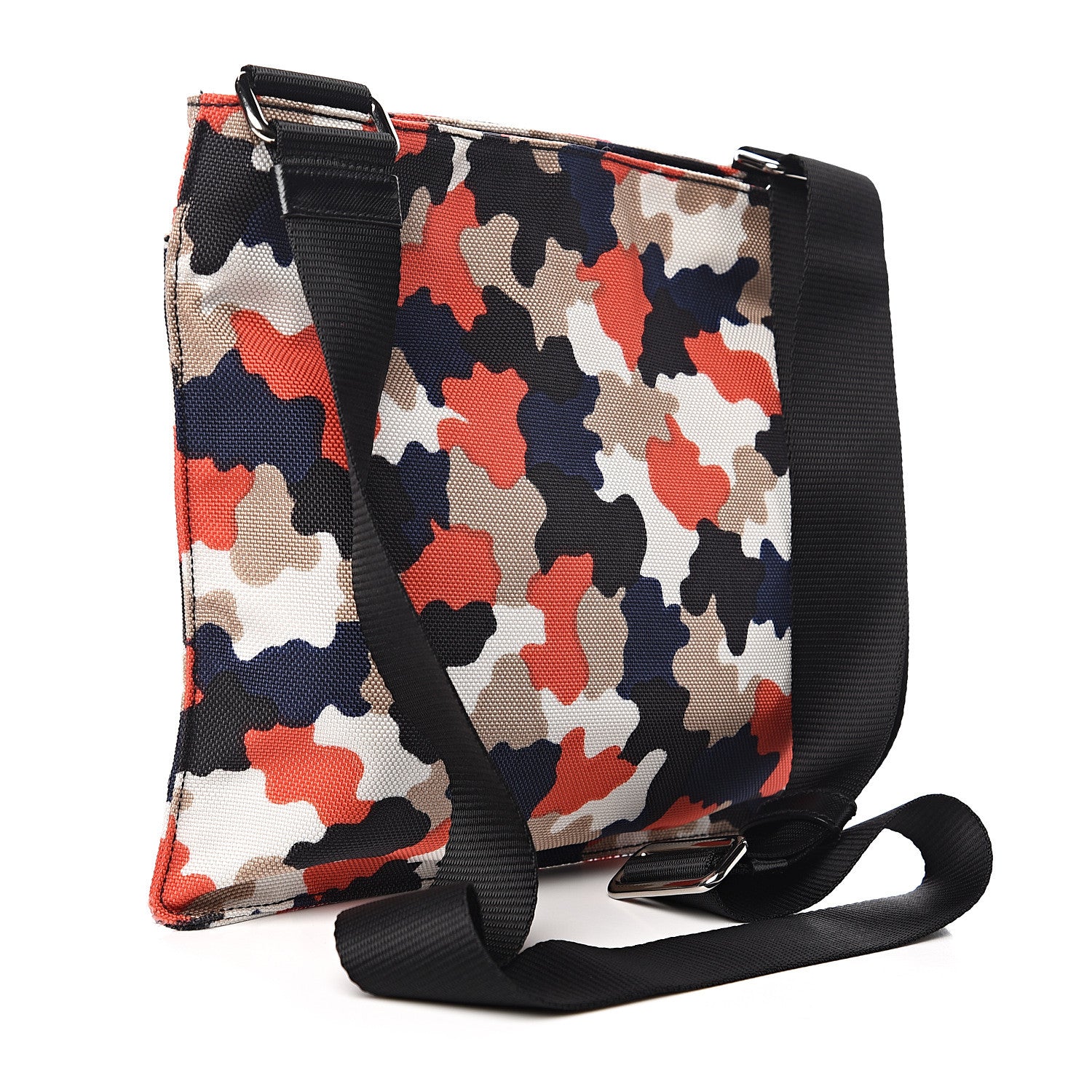 Prada Cordura Saffiano Camouflage Crossbody Rosso 2 of 9