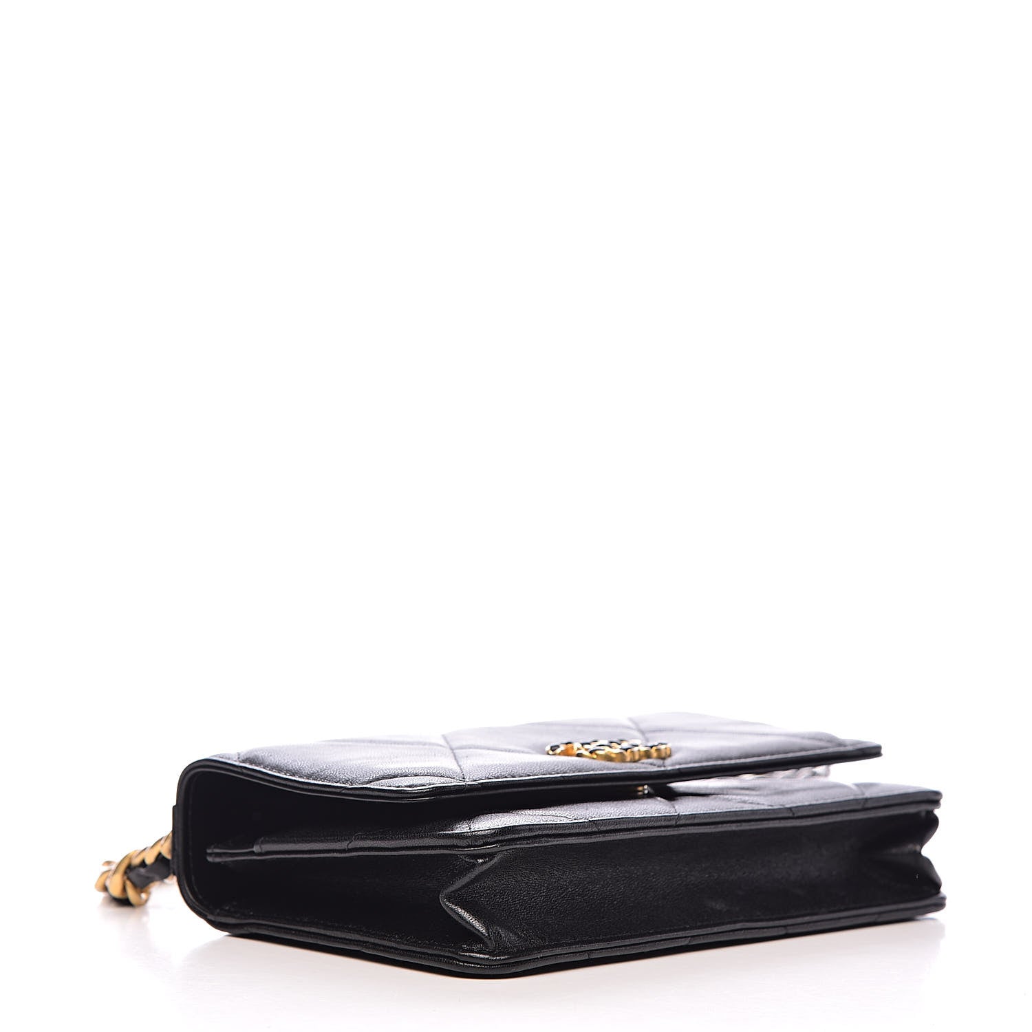 Chanel Goatskin Quilted 19 Wallet On Chain WOC Black 4 of 15